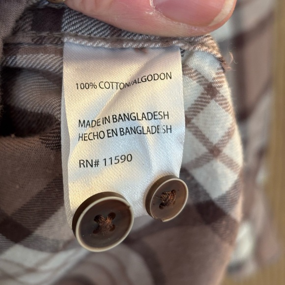 Weatherproof Vintage Label Light Brown Plaid Men's Shirt - Picture 6 of 11